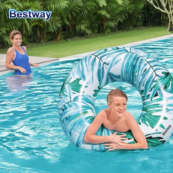 NIB Tropical Palms Swim Ring - Picture 1 of 3